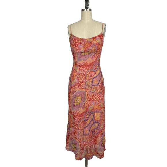 Room Two Dresses & Skirts - Room Two Sydney Floral Paisley Retro Y2K Colorful Midi Dress AU10 US 6 Glitter